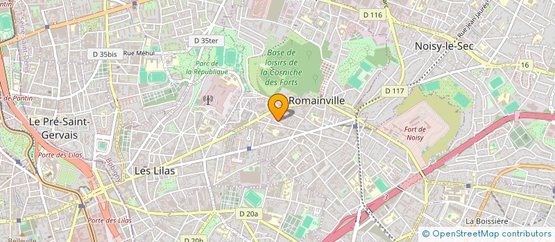 localisation de l'entreprise MADAME LAETITIA GUEZ à ROMAINVILLE