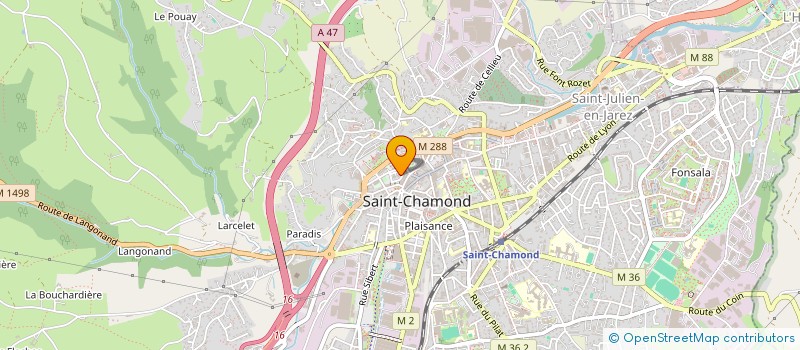 localisation de l'entreprise MADAME LAURA JACQUIN  SAINT-CHAMOND