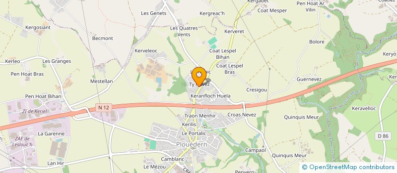 localisation de l'entreprise MADAME LAURA MEAR  LANDIVISIAU