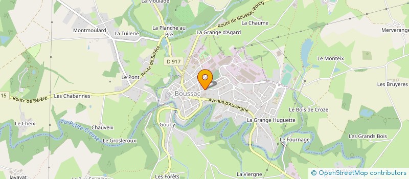 localisation de l'entreprise MADAME LAURE CHAVERON à BOUSSAC