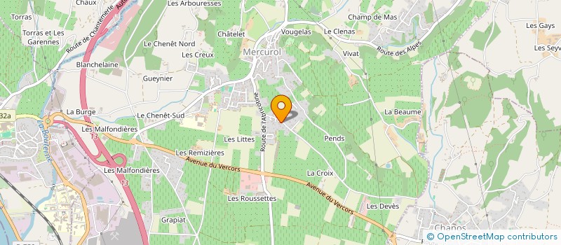 localisation de l'entreprise MADAME LAURE CHEVALLIER  MERCUROL-VEAUNES