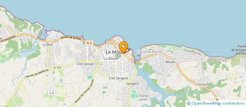 localisation de l'entreprise MADAME LAURE HOUSSEIN RAMANAIDOU à LE MOULE