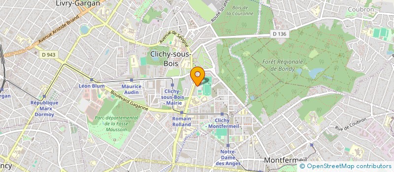 localisation de l'entreprise MADAME LAURE OUATTARA à CLICHY-SOUS-BOIS
