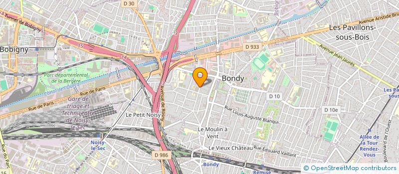 localisation de l'entreprise MADAME LAURINE FOURNEAUX  BONDY