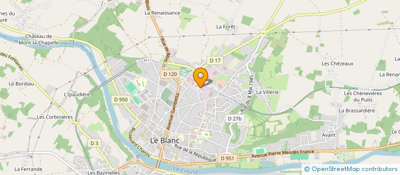 localisation de l'entreprise MADAME LAURINE GABILLON à LE BLANC