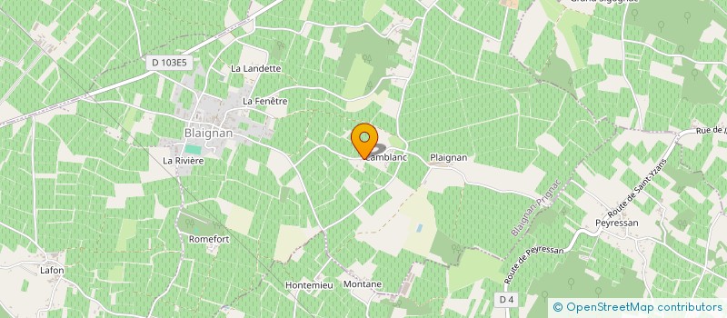 localisation de l'entreprise MADAME LEA FRIAND  BLAIGNAN-PRIGNAC