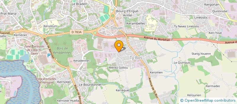 localisation de l'entreprise MADAME LEANE FEUNTEUN  QUIMPER