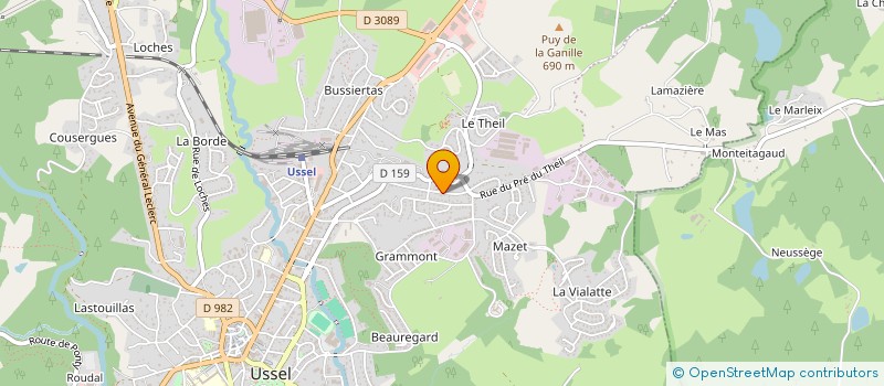 localisation de l'entreprise MADAME LESLIE LOPEZ  USSEL