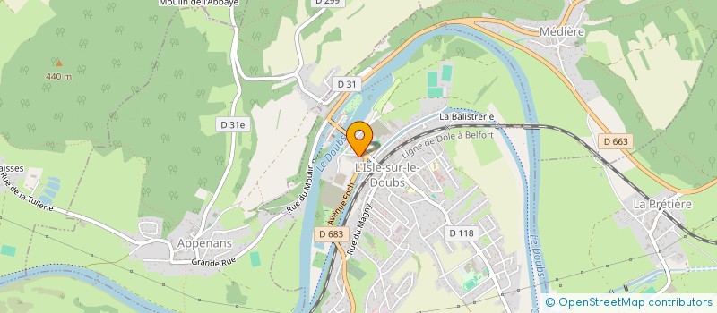 localisation de l'entreprise MADAME LILIANE FUSIS à L'ISLE-SUR-LE-DOUBS