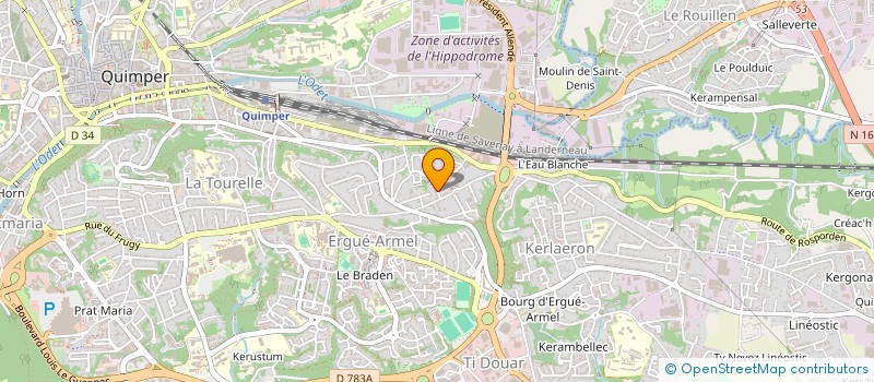 localisation de l'entreprise MADAME LILIANE JULIEN  QUIMPER