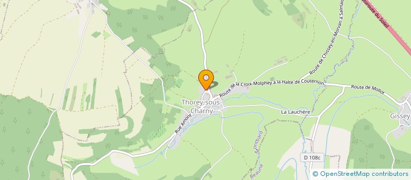 localisation de l'entreprise MADAME LILIANE PONNELLE  THOREY-SOUS-CHARNY