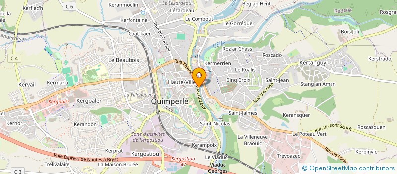 localisation de l'entreprise MADAME LILIANE RIVI  QUIMPERLE