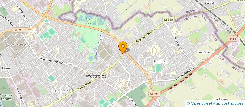 localisation de l'entreprise MADAME LINDSAY DECOTTIGNIES  WATTRELOS