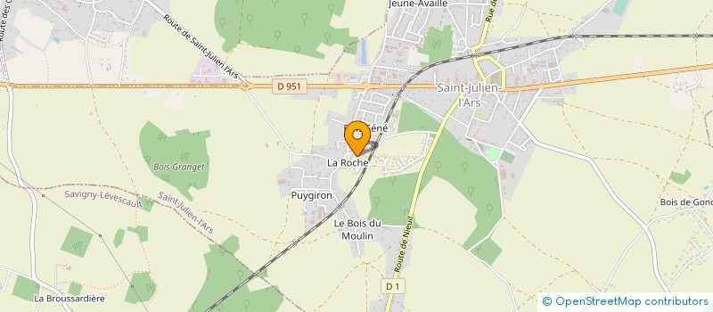 localisation de l'entreprise MADAME LINE BAUJAULT  SAINT-JULIEN-L'ARS