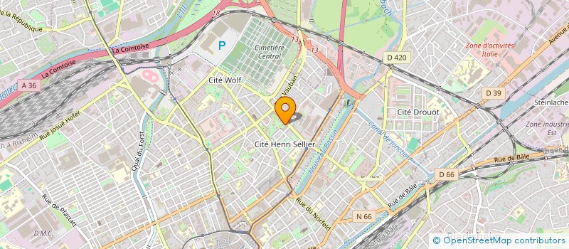 localisation de l'entreprise MADAME LIVE MBUMBA MASANGA  MULHOUSE