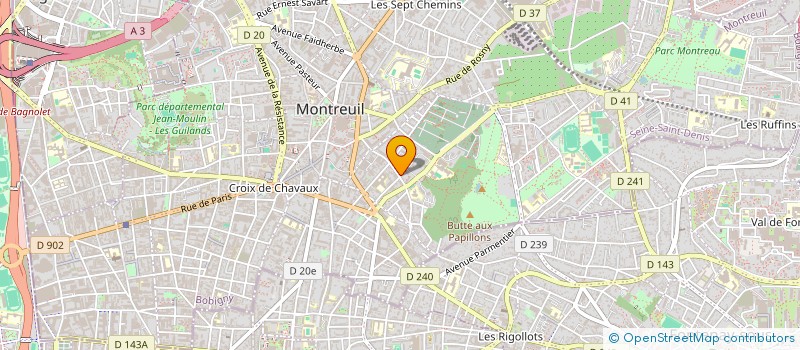localisation de l'entreprise MADAME LORIANE BRUNESSAUX à MONTREUIL