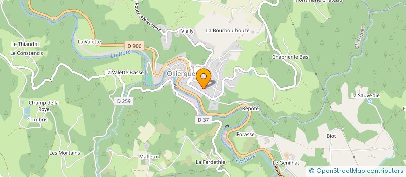 localisation de l'entreprise MADAME LORIANE GOURGOUILHON  OLLIERGUES