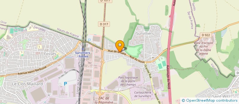 localisation de l'entreprise MADAME LORYAN GILLES à SURVILLIERS