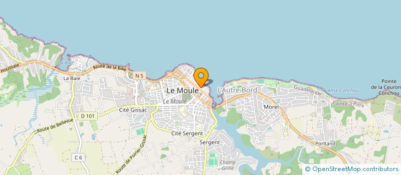 localisation de l'entreprise MADAME LUCIANA SAINT LOUIS à LE MOULE