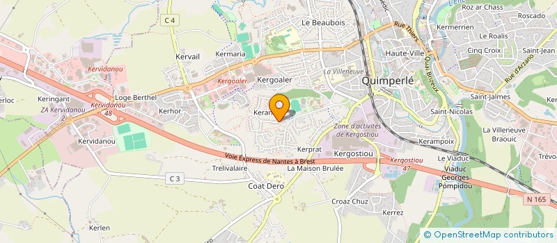 localisation de l'entreprise MADAME LUCILLE POTTIER  QUIMPERLE