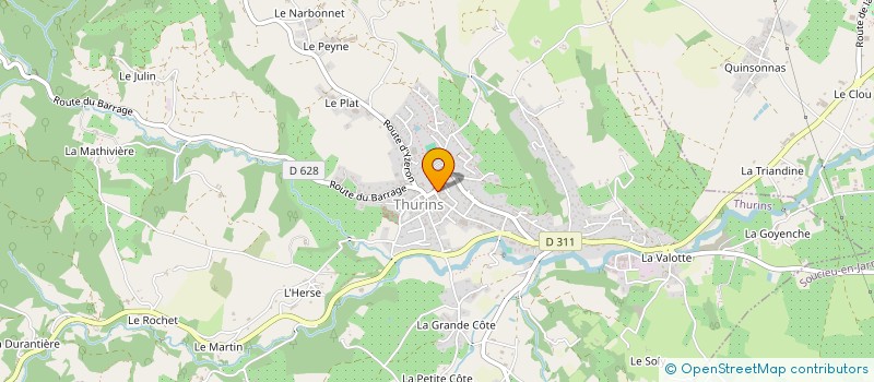 localisation de l'entreprise MADAME LUDIVINE PERRIN  THURINS