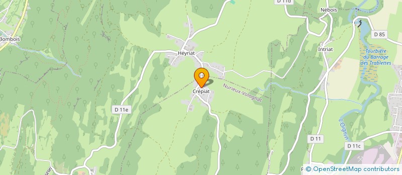 localisation de l'entreprise MADAME LYDIE LACREPINIERE  NURIEUX-VOLOGNAT