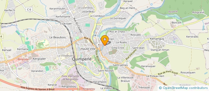 localisation de l'entreprise MADAME LYNDA LAMOUROUX  QUIMPERLE