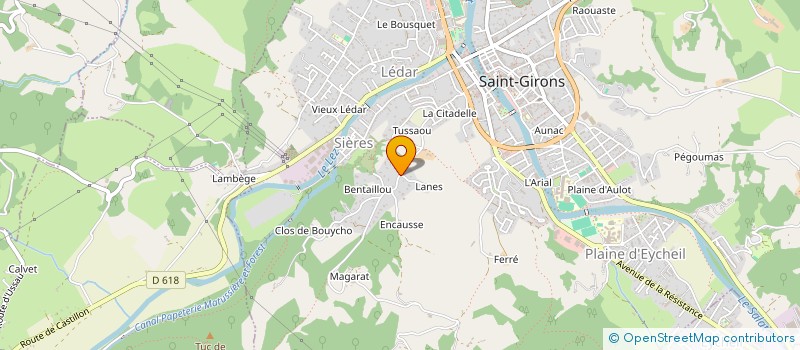 localisation de l'entreprise MADAME LYSETTE BOUSSAC à SAINT-GIRONS