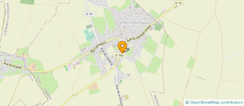 localisation de l'entreprise MADAME MADELEINE BONTEMPS  VILLERS-OUTREAUX