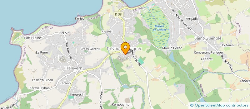 localisation de l'entreprise MADAME MADELEINE RIOU à TREVOU-TREGUIGNEC