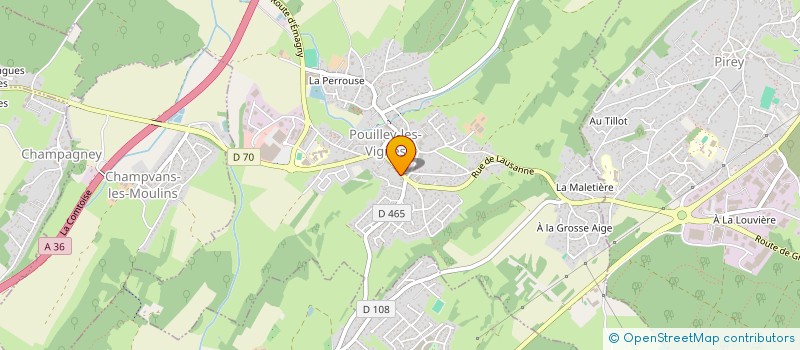 localisation de l'entreprise MADAME MADELINE ROSSELET  POUILLEY-LES-VIGNES