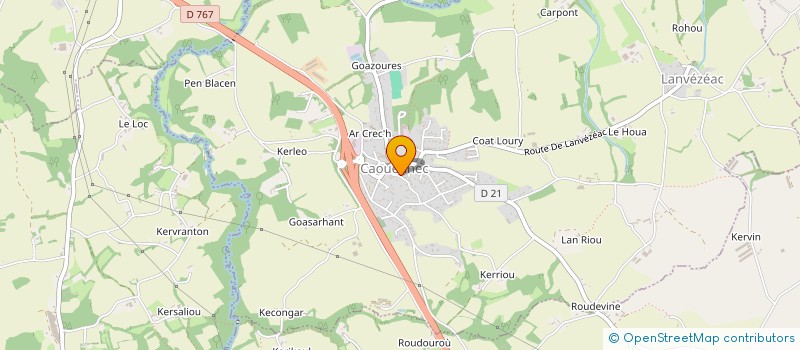 localisation de l'entreprise MADAME MAELLE BADAUT  CAOUENNEC-LANVEZEAC