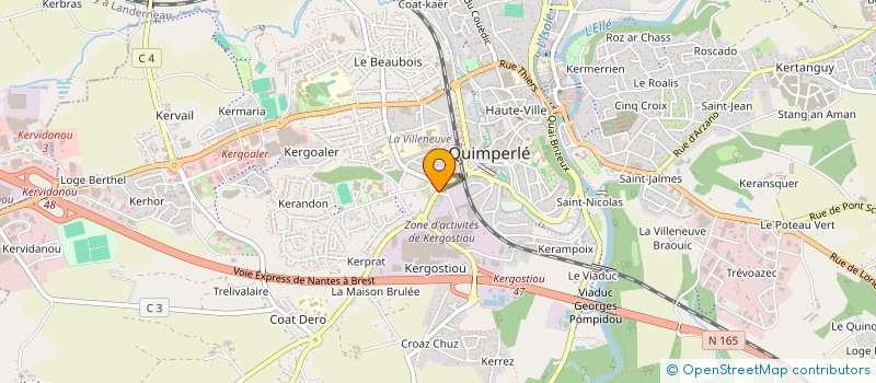 localisation de l'entreprise MADAME MAIANA PERROT  QUIMPERLE