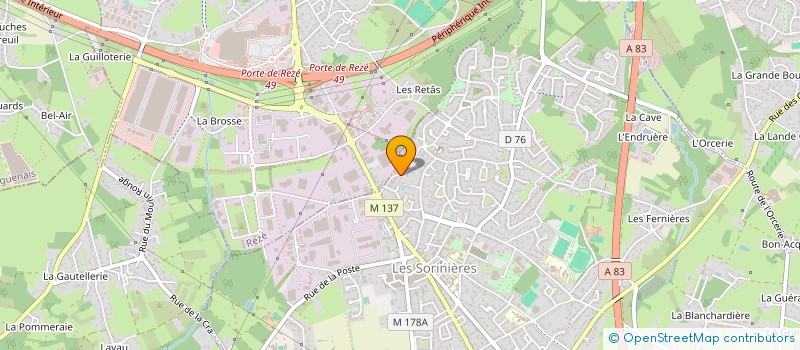 localisation de l'entreprise MADAME MANON BAUDRY  LES SORINIERES