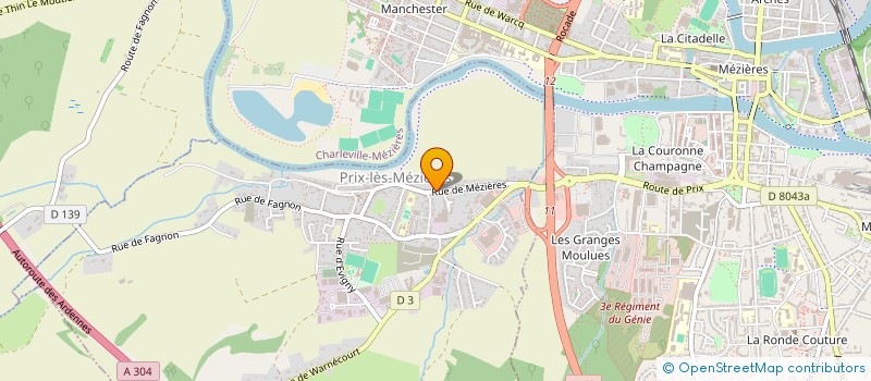 localisation de l'entreprise MADAME MANON LELEU à PRIX-LES-MEZIERES