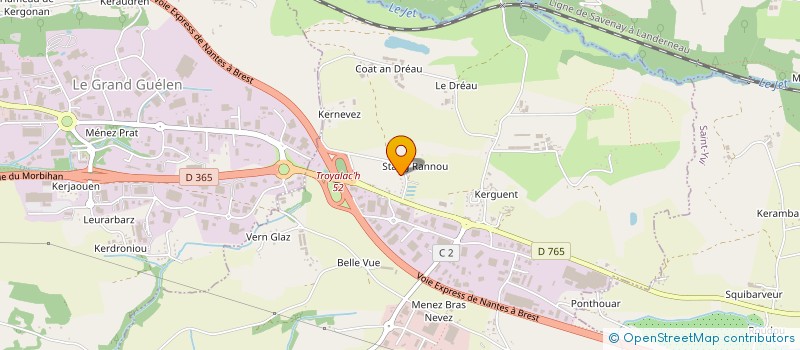 localisation de l'entreprise MADAME MANON OLIER à SAINT-EVARZEC