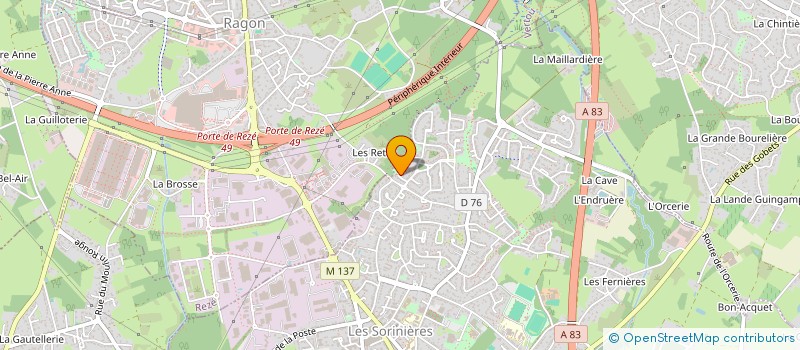 localisation de l'entreprise MADAME MARGAUX CAILLON  LES SORINIERES