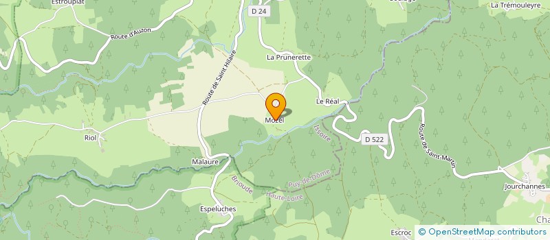 localisation de l'entreprise MADAME MARIE-CLAUDE CHALUS  SAINT-MARTIN-D'OLLIERES