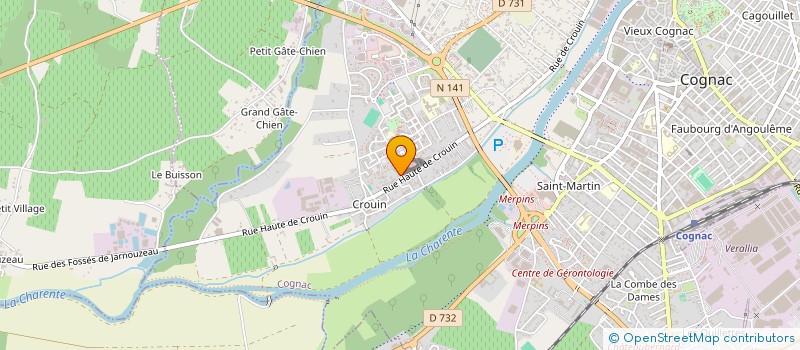 localisation de l'entreprise MADAME MARIE ELODIE CHARTIER à COGNAC