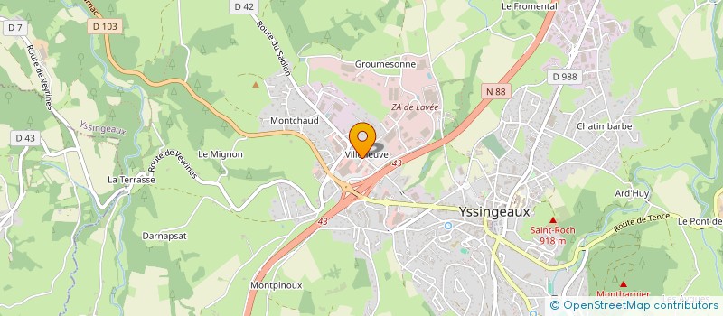 localisation de l'entreprise MADAME MARIE-EVE BOURGEOIS  YSSINGEAUX