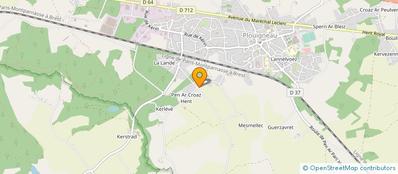 localisation de l'entreprise MADAME MARIE FRANCE LOZACH à PLOUIGNEAU