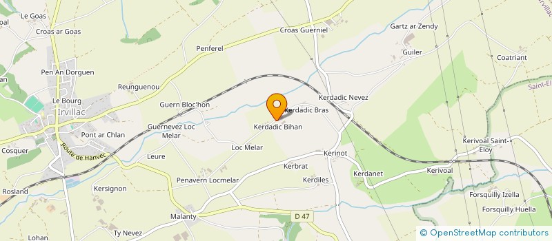 localisation de l'entreprise MADAME MARIE GOASGUEN  IRVILLAC