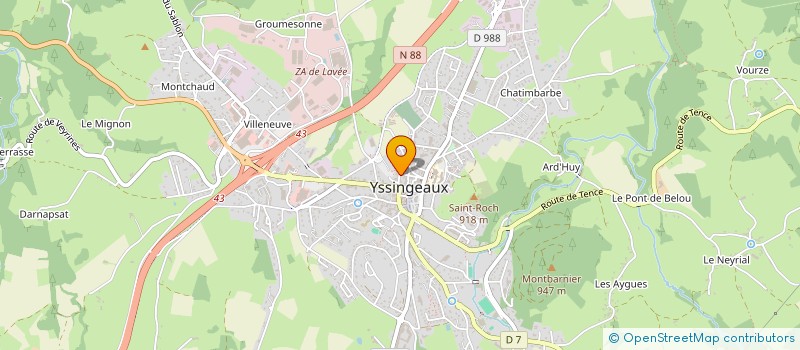 localisation de l'entreprise MADAME MARIE GOURGAUD à YSSINGEAUX