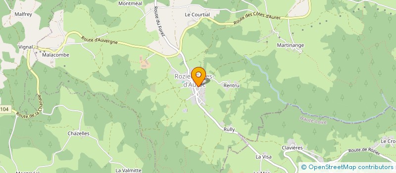 localisation de l'entreprise MADAME MARIE GRANGEON  ROZIER-COTES-D AUREC