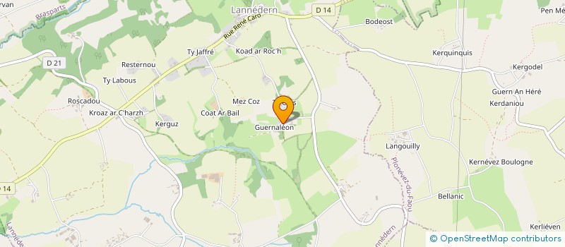 localisation de l'entreprise MADAME MARIE GUEGUEN  LANNEDERN