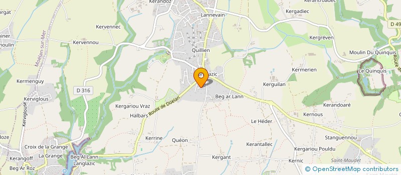 localisation de l'entreprise MADAME MARIE-HELENE KEROUREDAN  CLOHARS-CARNOET