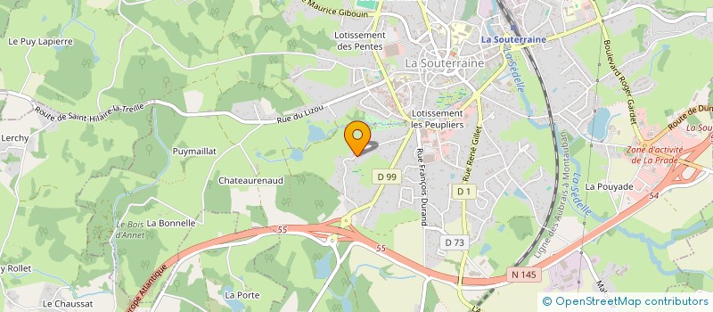 localisation de l'entreprise MADAME MARIE-LAURE GOGUE-DESLIGNIERES à LA SOUTERRAINE