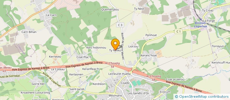 localisation de l'entreprise MADAME MARIE LE DUC à LOPERHET