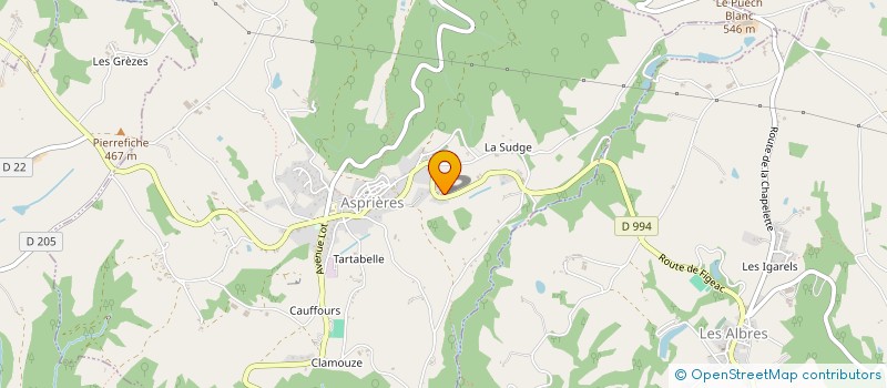 localisation de l'entreprise MADAME MARIE-LOUISE PRADEL  ASPRIERES