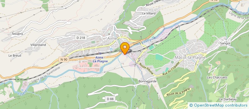 localisation de l'entreprise MADAME MARIE MARTINOD  AIME-LA-PLAGNE